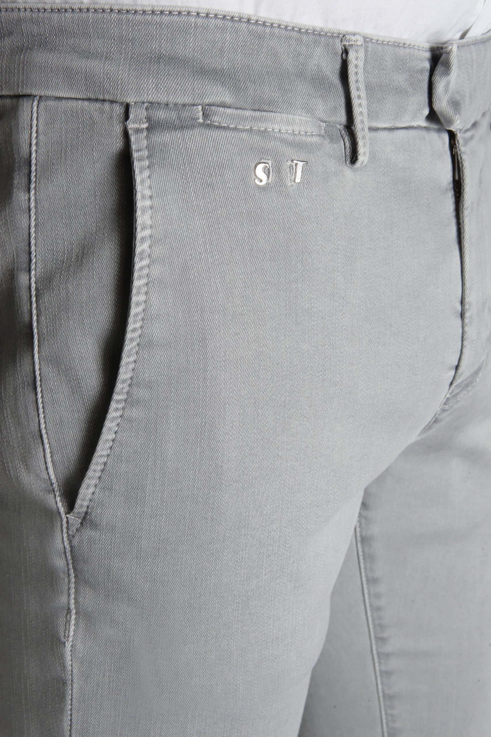 Tramarossa kelnės Luis slim. Denim Super strech. Sea foam (šviesiai pilki). Chinos. - Image 5