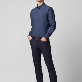 Pal Zileri Piquet Jersey marškiniai. Mėlyni.